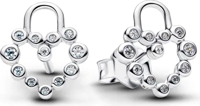 Produktbild von PANDORA Damen Ohrstecker Herzschloss, Sterlingsilber, Moments