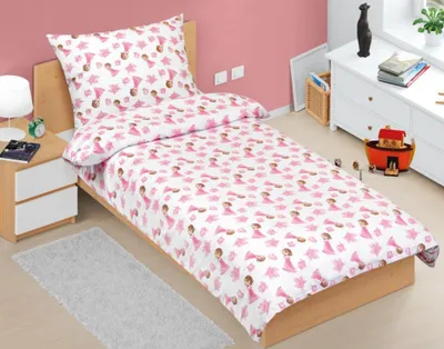 Obrázok produktu pre Bavlnená detská posteľná bielizeň – ružová – 140 x 200, 70 x 90