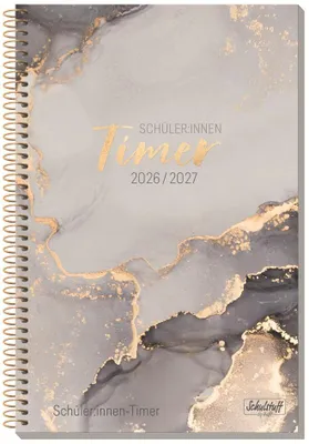 Produktbild von Häfft Schulstuff Schülerkalender "Grey Marble" 2026/2027 DIN A5