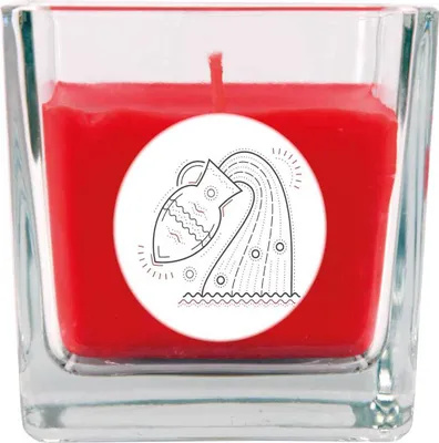 Produktbild von HS Candle "Sternzeichen" Duftkerze Rose im Bonbonglas ( Wassermann ) - viele Motive zur Auswahl, 190g - Brenndauer bis zu 50 Std - Aquarius