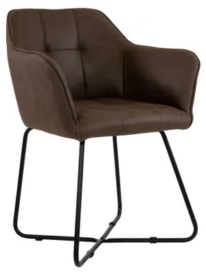 Produktbild von Esszimmer Armlehnstuhl Wildlederoptik Metallbeine schwarz KIRIN