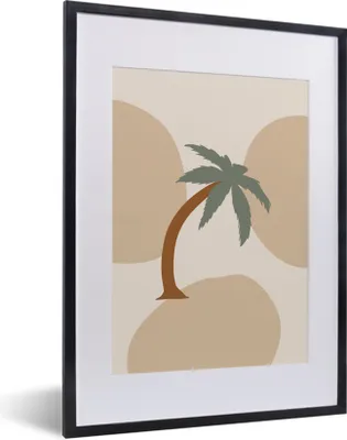 Produktbild von MuchoWow® Gerahmtes Poster Palme - Pastell - Sommer 30x40 cm - Poster mit Schwarzem Bilderrahmen Wandposter Rahmen Foto Bilder - Wandposter Schlafzimmer