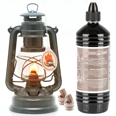 Produktbild von Feuerhand 276 Anthrazit Sturmlaterne + 1 Liter Öl + 2x Ersatzdocht