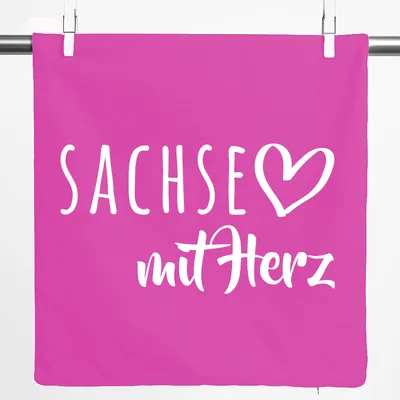 Produktbild von Huuraa Kissenbezug Sachse mit Herz 40x40cm Fuchsia Baumwolle Dekokissenbezug Geschenkidee