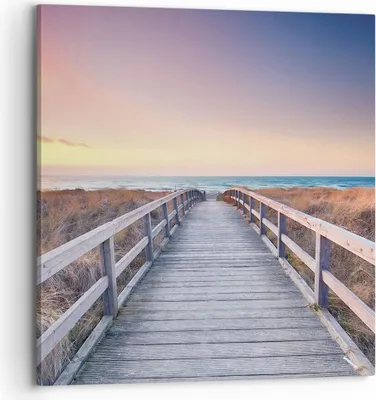 Produktbild von Bild auf Leinwand - Leinwandbild - Einteilig - Weg Meer Brücke - 70x70cm - Wand Bild - Wanddeko - Wandbilder - Leinwanddruck - Bilder - Wanddekoration - Leinwand bilder - Wandbild - AC70x70-4948