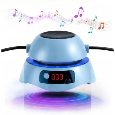 Produktbild von Elektrische automatische Springseilmaschine - Bluetooth-Musik - Fernbedienung - LED-Zähler - 10 Geschwindigkeitsstufen - PolyurethanSeil - Blau