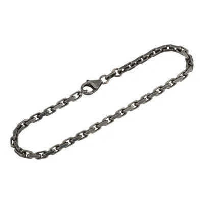 Produktbild von 19cm Armband Silber 925 schwarz oxidiert Ankerkette Diamantiert 3,0mm Breit