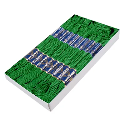 Produktbild von 24 Docken Stickgarn je ca. 8m / Sticktwist 100% Baumwolle Stickerei verschiedene Farbwahl, Farbe :6182 grasgrün