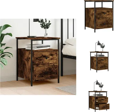 Zdjęcie produktu dla vidaXL Szafka nocna dąb wędzony 44x45x60 cm materiał drewnopochodny - Szafki nocne