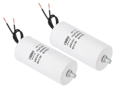 Zdjęcie produktu dla 2 kondensatory, 55µF, 450V, kondensatory rozruchowe do silników elektrycznych i pomp