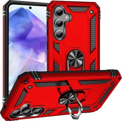 Obrázok produktu pre Armor Shield puzdro na mobilný telefón pre Samsung Galaxy A55 5G Cover Ultra Hybrid Case puzdro na mobilný telefón, červené