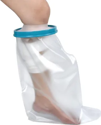 Produktbild von Wasserdichte Gipsabdeckung für Dusche, Gips- und Verbandsschutz zum Baden, wasserdichter Kunststoff-Schutz, wiederverwendbare Dichtung für gebrochene Beine, Knie, Fuß, Knöchel, Wunde