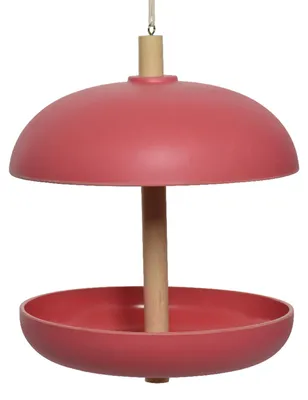Produktbild von Decoris Vogelfutterstelle - Silo - zum Aufhangen - Bambus - rosa - 25 cm