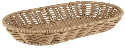 Ovale geflochtene Korb für Lebensmittel und Brote - 28 x 16 cm - Beige
