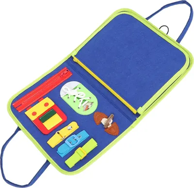 Obrázok produktu pre Senzorická deka Vzdelávacia hračka Keep Busy Page Turnable Sensory Pad s plstenými vankúšikmi a nálepkou s číslom a písmenom