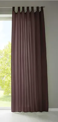 Produktbild von 1er Set Vorhang Schal Schlaufen »Berlin« HxB 245x140 cm Braun Blickdicht Microsatin Lichtdurchlässig Kräuselband Uni Matt, 20400N