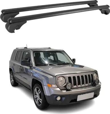 Image de Barres de toit Transversales pour Jeep Patriot 2007-2016 Aluminium Noir