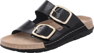Produktbild von Rohde Damen Pantolette  Schnalle Memoryfußbett Rodigo-D 5877, Größe:38 EU, Farbe:Schwarz