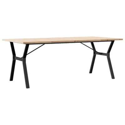 Image de Table à manger cadre en Y 200x100x75,5 cm bois pin massif acier