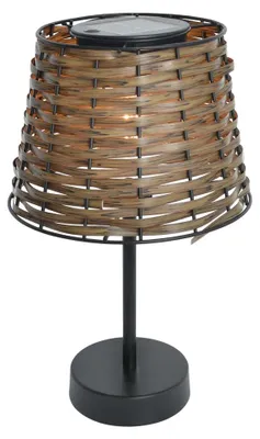 Obrázok produktu pre Solárna stolová lampa LED, ratanový vzhľad, hnedá, H 31 cm