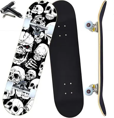 Produktbild von Famanu Skateboard für Anfänger und Fortgeschrittene - 7 Lagen Ahornholz Kicktail