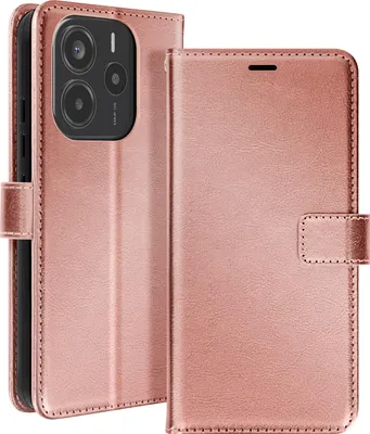 Produktbild von Mayaxess, Etui für Xiaomi Redmi Note 14 4G als Portemonnaie mit Handschlaufe, Champagnerrosa
