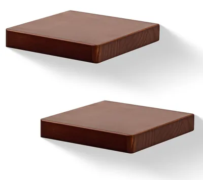 Schwebende Holzregale 15,3x15,3 cm, 2er-Set, Walnuss