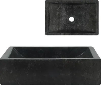 Zdjęcie produktu dla Umywalka, 45 X 30 X 12 Cm, Marmurowa, Czarna Lumarko!