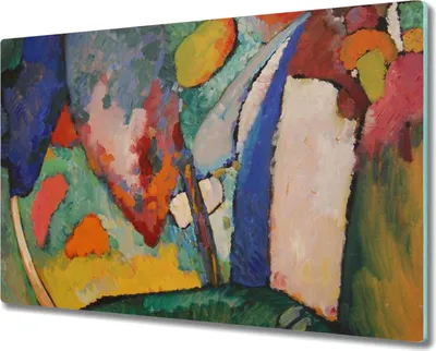 Produktbild von Coloray Küchenbrett Kochplattenabdeckung Hackbrett Schneidebrett Herdabdeckplatte 80x52 cm - Wasserfall Kandinsky