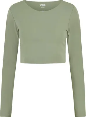 Produktbild von Urban Classics Langarmshirt Damen Ladies Sports Longsleeve grün M