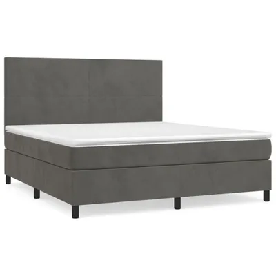 Immagine prodotto di vidaXL Letto a molle con materasso grigio scuro 160x200 cm in velluto