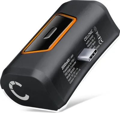 Produktbild von CELLONIC Powerbank kompatibel mit PS5 DualSense-Controllern – 2000mAh kabelloses tragbares Ladegerät kompatibel mit PlayStation 5-Controller - Schnellladung, 10–14 Stunden Akkulaufzeit, USB-C-Kabel
