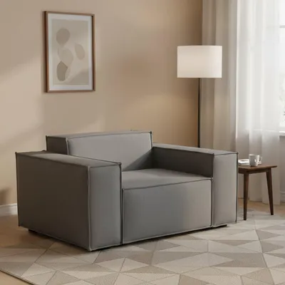 Produktbild von Lounge-Sessel Dbrogn, Lounge-Sessel, 100%  Italy, Relaxsessel aus gepolstertem Stoff, Cm 160x95h70, Grau