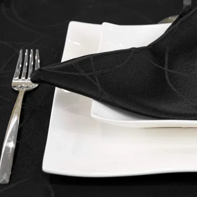 Produktbild von Schwarze Tischdecken mit Fleckschutzbehandlung und 12 Servietten
