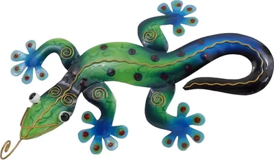 Produktbild von Gecko Deko Lurch Eidechse Wanddeko Wandbild Salamander Echse Drache Skulptur