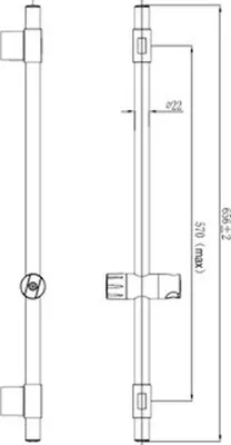 Produktbild von Glijstangset 60 cm Chrom mit Handdouche 3 Strahlarten, 150 cm Duschschlauch