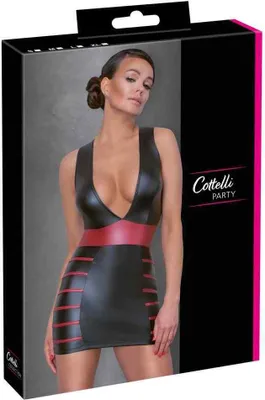 Zdjęcie produktu dla Cottelli PARTY sukienka matowa czarna z czerwonymi akcentami S