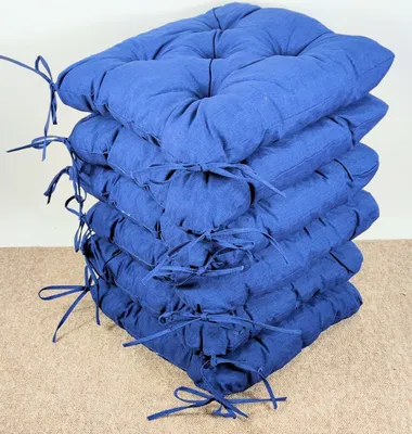 Produktbild von Rattani Stuhlkissen / Sitzkissen Klara 6x , 42 x 42 x 8 cm Colore blau
