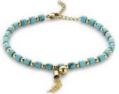 Productafbeelding van Gouden armband met blauwe parels