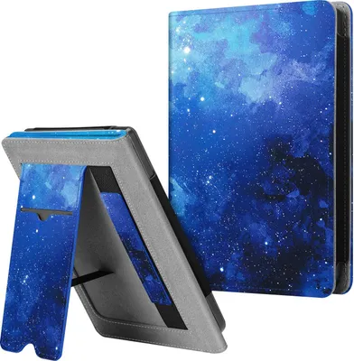 Produktbild von Fintie Hülle kompatibel für Tolino Shine 3 2018 / Kobo Clara HD/Kobo Nia - Kickstand Schutzhülle mit Kartenfach Handschlaufe und Auto Sleep/Wake Funktion, Sternenhimmel