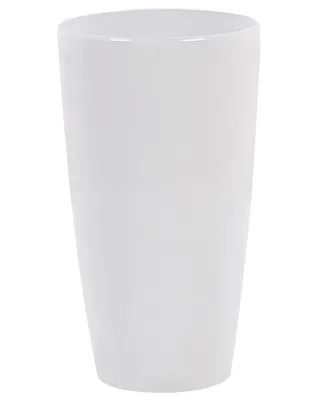 Produktbild von BELIANI Blumentopf Weiß Steingemisch Polyresin Glasfaser 40x40x75 cm rund moderner Look Gartenaccessoires Garten Terrasse Gartenausstattung