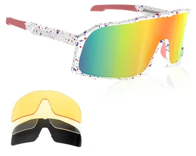 Produktbild von Polarisierte Fahrradbrille mit 4 Wechselgläsern TR90 Rahmen für Herren und Damen