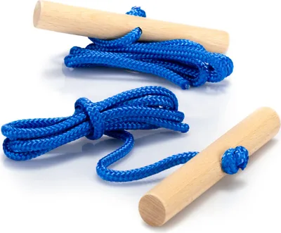 Produktbild von com-four® 2x Schlittenleine mit Holzgriff, Rodelzubehör Zugseil für Schlitten, Dreirad oder andere Kinderfahrzeuge, Premium  Germany!
