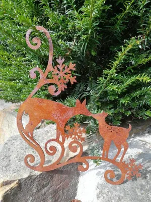 Produktbild von Edelrost Fensterbild Rehe