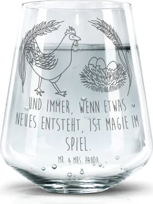 Produktbild von Mr. & Mrs. Panda Tumbler Glas Huhn Stolz - Transparent - Geschenk, Hof, Magie, Trinkgefäß, Wasserglas, Becherglas, Bauernhof, Eier, Spruch, Glasbecher, Hahn