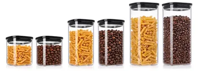 Zdjęcie produktu dla Zestaw szklanych pojemników Arendo z pokrywkami, w 3 rozmiarach: 2 sztuki o pojemności 800 ml, 2 sztuki o pojemności 1200 ml i 2 sztuki o pojemności 1600 ml, szczelne, kwadratowe pojemniki wykonane ze szkła borosilikatowego, 6 sztuk, przezroczyste