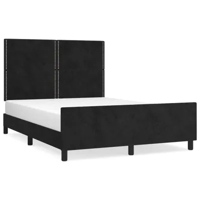 Produktbild von vidaXL Bettgestell ohne Matratze Schwarz 140x200 cm Samt