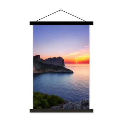 Produktbild von MuchoWow® Textilposter Meer - Felsen - Berge - Natur 60x90 cm mit schwarzem Rahmen - Poster Wohnzimmer