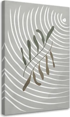 Immagine prodotto di Quadro su tela Linee e rami in stile boho 40x60 Feeby Grigio quadro per la parete pronto da appendere