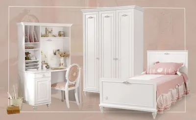Produktbild von Cilek ROMANTICA Kinderzimmer, 4-tlg. : Liegefläche 100 x 200 cm Liegefläche: Liegefläche 100 x 200 cm